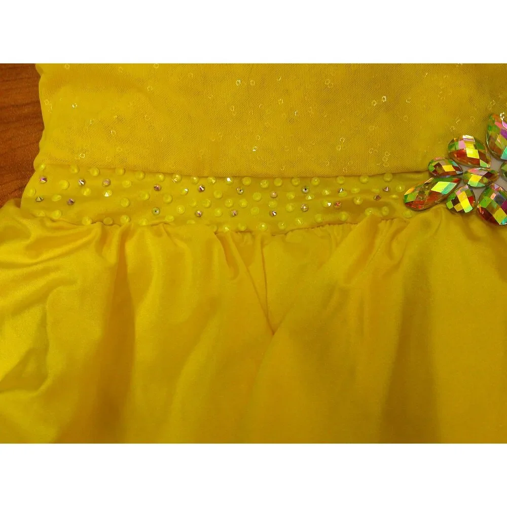 Pre-Owned Dance Costume Weissman 14158 XL Child Yellow Fluffy Tutu Jazz Sequin